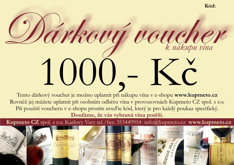 Dárkový voucher na 1000,-Kč