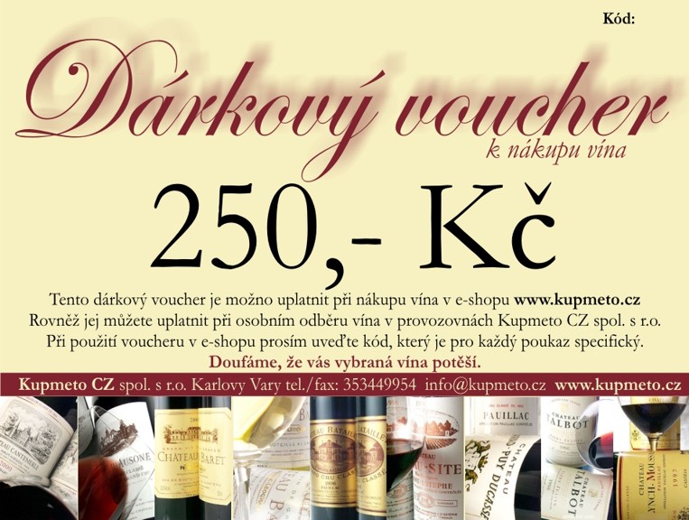 Dárkový voucher na 250,-Kč