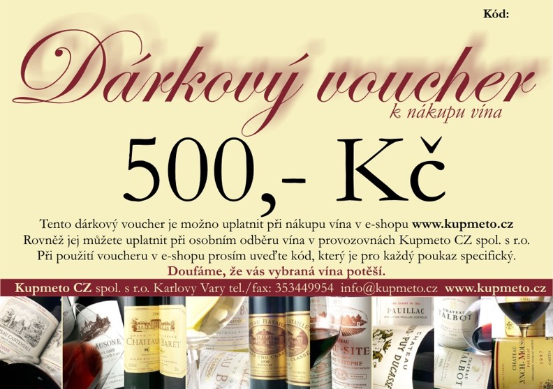 Dárkový voucher na 500,-Kč