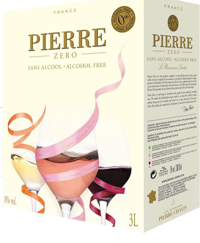 Pierre Zero sekt nealkoholické víno 0% Chardonnay v Bag in Boxu