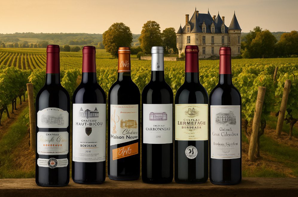 Sada 6 vín z Bordeaux