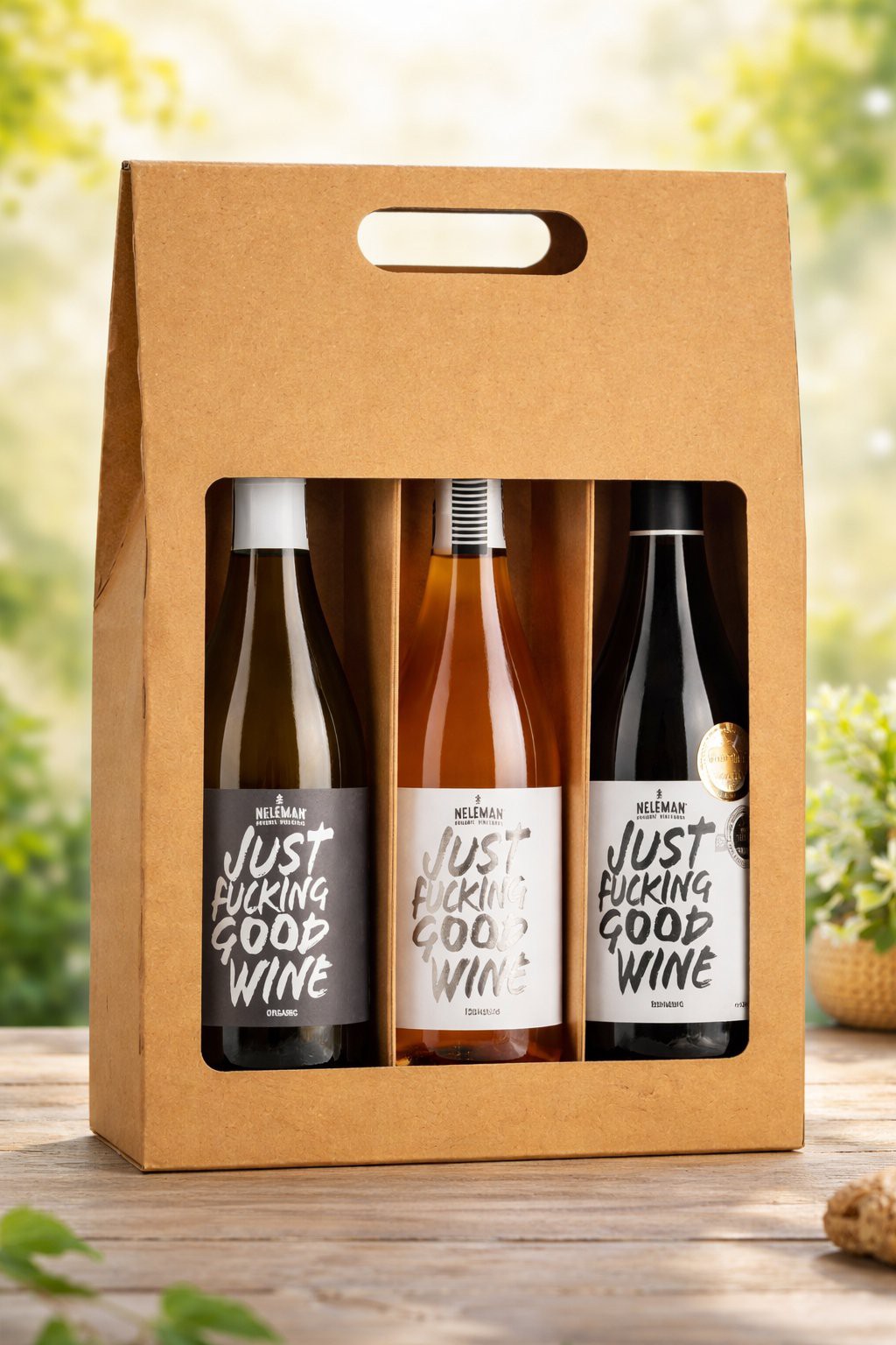 Sada 3 vín Just Fu...Good Wine v dárkovém obalu