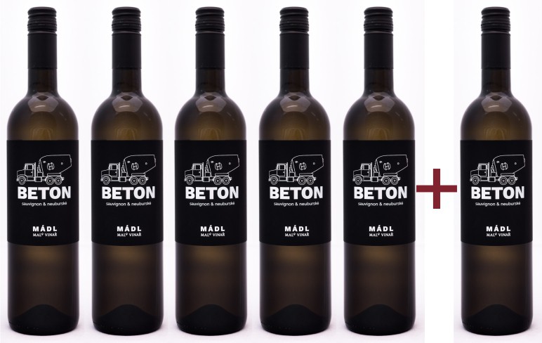 Sada 5+1 Mádl - cuvée Beton (Sauvignon + Neuburk)