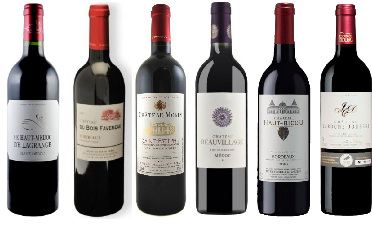 Sada 6 vín z Bordeaux 2015