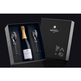 Champagne Bauget-Jouette  - sada 2 skleniček + láhev Blanc de Blanc