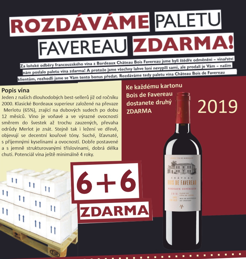 Chateau Bois de Favereau - rozdáváme paletu