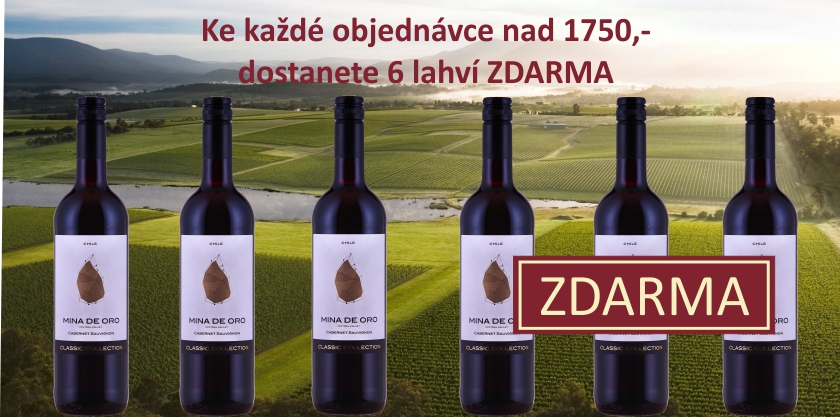 Karton chilského Cabernetu k objednávce nad 1750 Kč Karton chilského Cabernetu k objednávce nad 1750 Kč