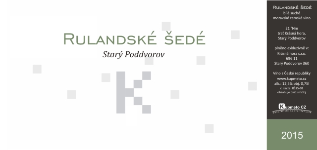 Rulandské šedé Krásná Hora Rulandské šedé Krásná Hora