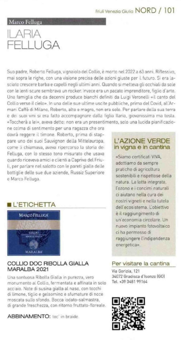 Iaria Felluga v TOP 100 italských vinařů